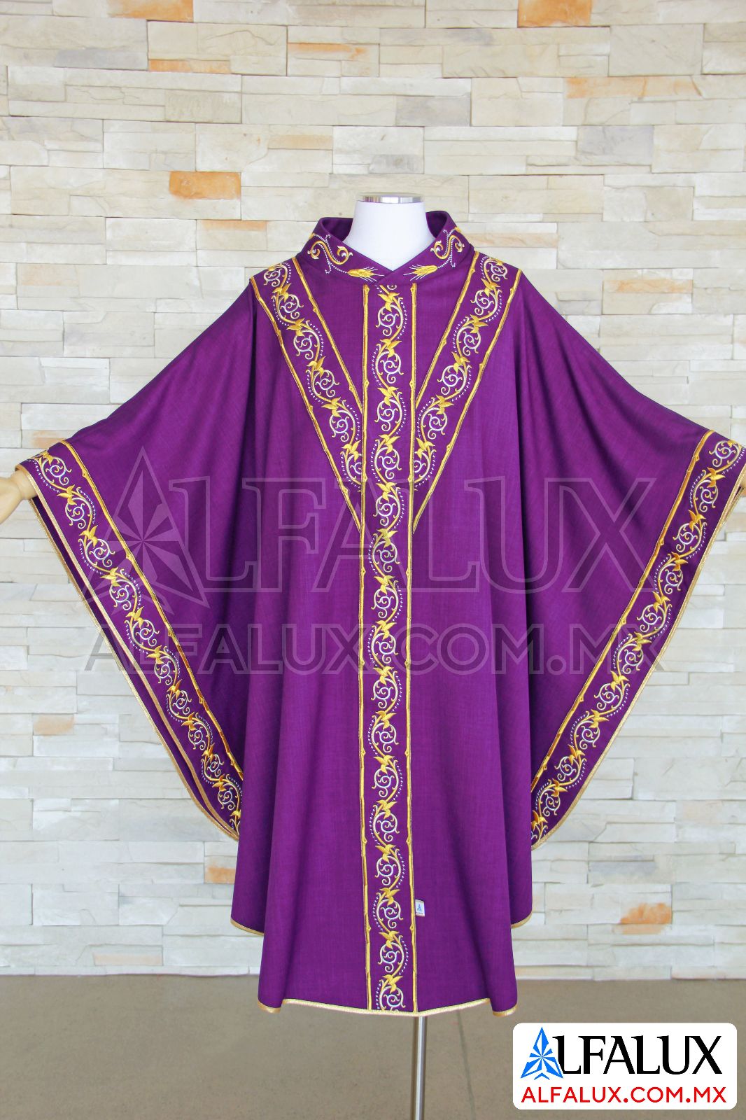 15 CARDENAL YEE Casulla Alfalux Morado Bugambilia Laterales Cuello Bordado 302 (10)